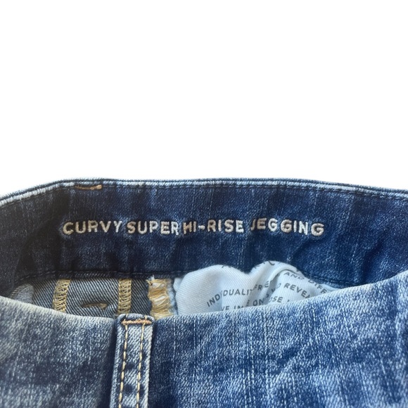 American Eagle AE Next Level Distressed Patched Curvy Super High Rise Jegging - Picture 8 of 8